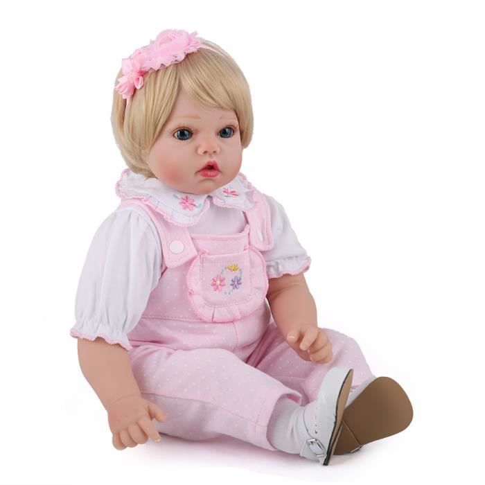 Reborn Baby Doll Realiste Realiste Nouveau Ne Fille Blonde Perruques De Cheveux Ours En Peluche Jouets 22 Pouce Belle Adorable Cadea Cdiscount Jeux Jouets