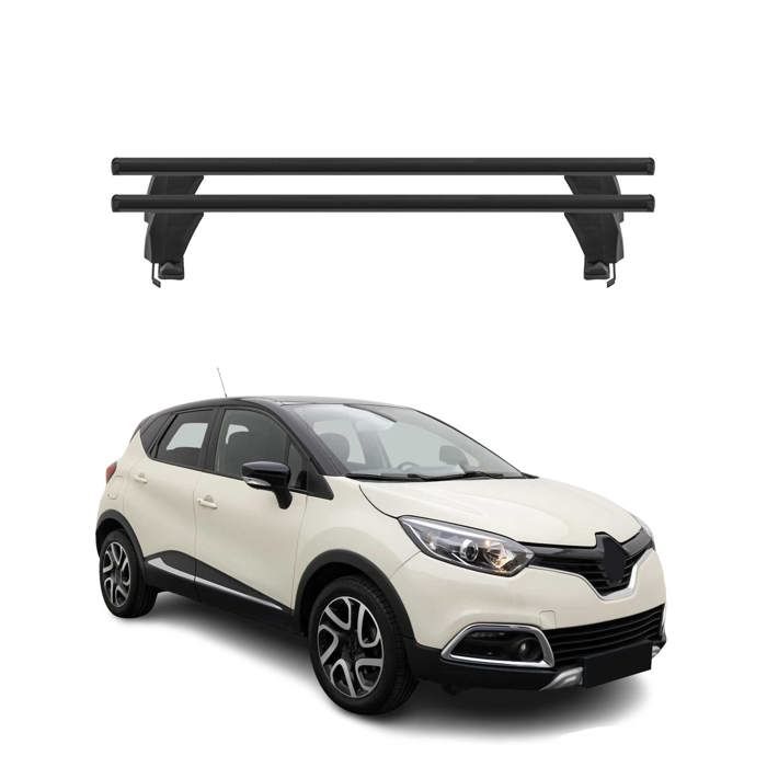 Barres De Toit Transversales Menabo Pour Renault 5 E-Tech 2024-2025 – Acier Noir, Design Aérodynamique, Compatibles Coffres De Toit