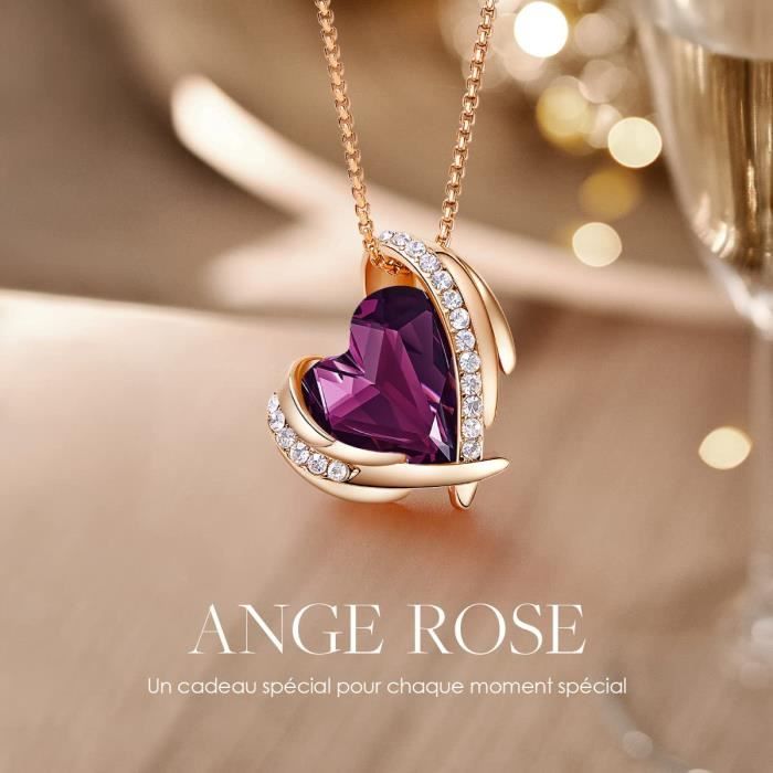 Collier Pendentif Cœur Plaqué Or Blanc 18 Carats - Zircon Cubique 5A, Gravé 'Je T'aime'