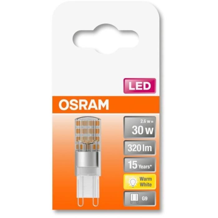 OSRAM Ampoule LED Capsule claire 2 6W=30 G9 chaud