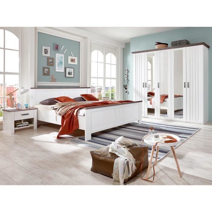 Chambre A Coucher Adulte En Panneaux De Particules Coloris Blanc Chene Dim 180 X 200 Cm Achat Vente Chambre Complete Chambre A Coucher Adulte Blanc Soldes Sur Cdiscount Des Le 20 Janvier Cdiscount