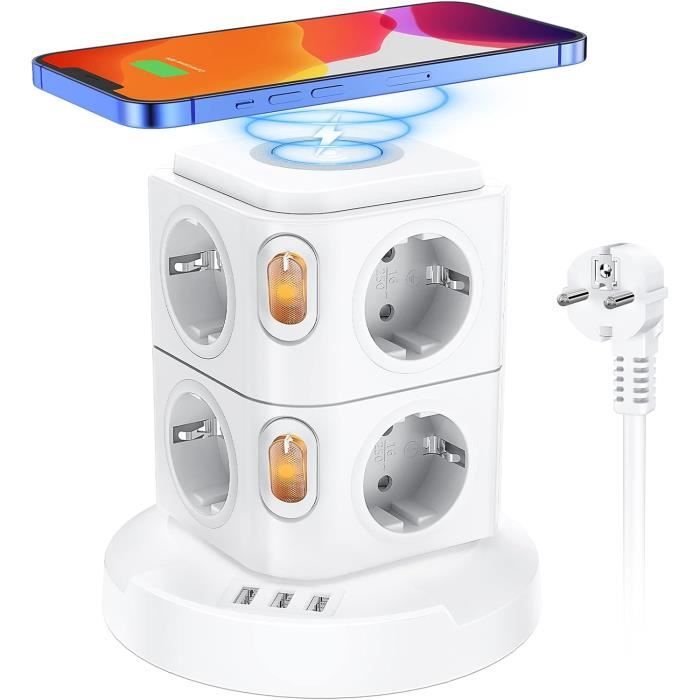 Mini Multiprise Tour Multiprise 8 Prises Avec 3 Usb Ports, Bloc Multiprise ...
