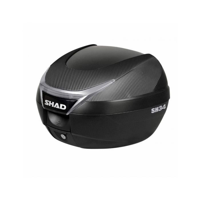 Top case shad sh34 noir-carbone 34l avec platine (contenance 1 casque integral + accessoires) (l42xh31xp43cm)