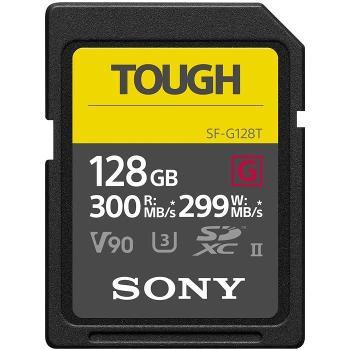 Carte mémoire flash SDXC UHS-II SONY SF-G series TOUGH SF-G128T 128 Go V90 - UHS-II U3 - Class10