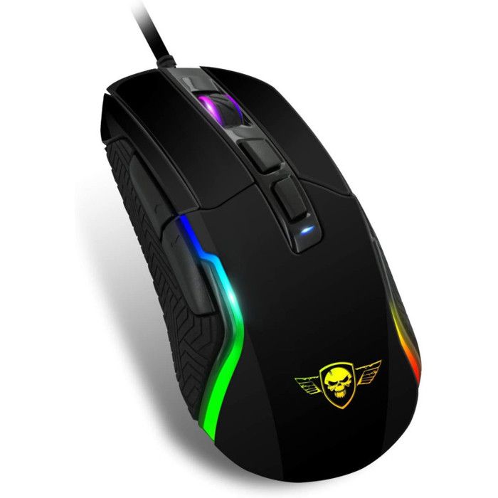 SPIRIT OF GAMER - Souris Gaming PRO-M7 - LED RGB – Personnalisable – 4800 DPI - 3 Profils Paramétrables - Double GripControl