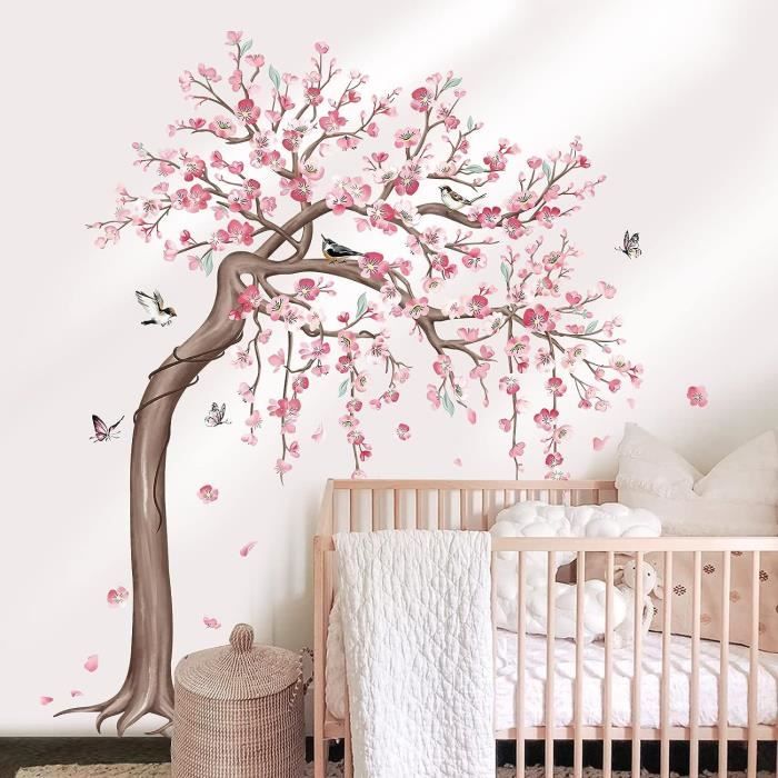 Autocollant Mural Géant Branche Fleur De Cerisier - Déco Salon/chambre Style Zen