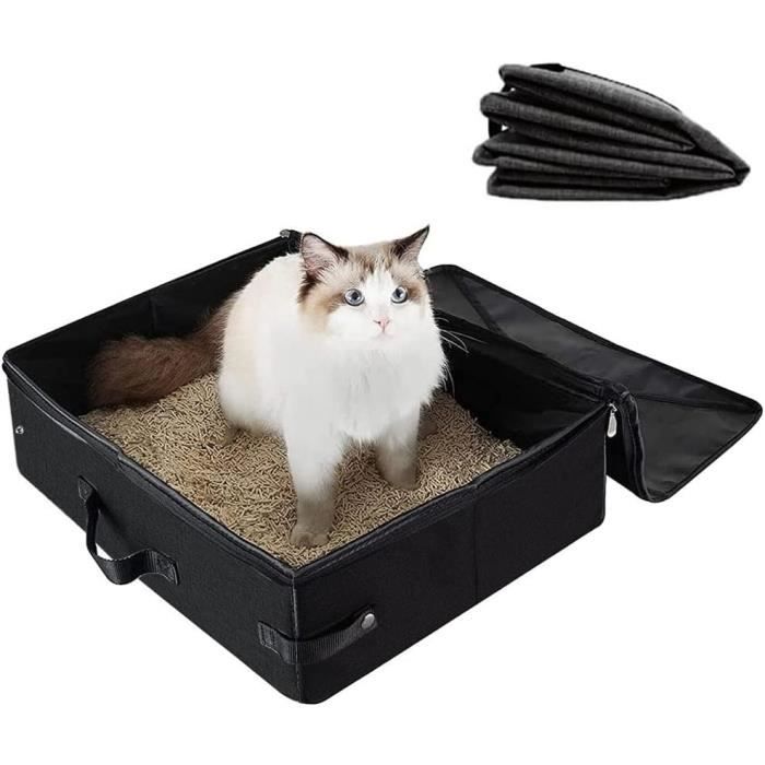 Bacs à Litière pour Chat, Bac à Litière de Voyage Portable, Bac à Litière Pliable, Bac à Litière