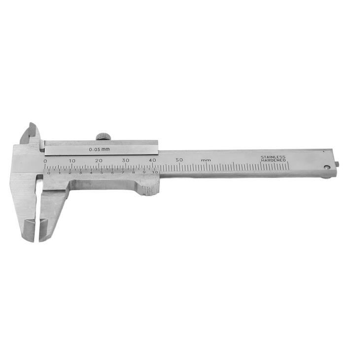 Pied à Coulisse En Acier Inoxydable 0-50mm - Double échelle Métrique/impériale, Précision 0.05mm, Pour Bricolage Et Bijoux