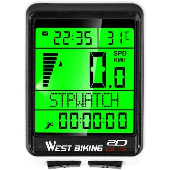 Compteur de vitesse kilométrique LCD digital portable rétroéclairage imperméable à l'eau vélo Compteur de vitesse kilométrique LCD digital portable rétroéclairage imperméable à l'eau vélo