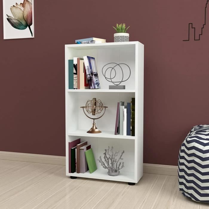 Bibliothèque Moderne HOMCOM 3 Niveaux - 6 Cubes De Rangement Gris Clair - Pour Salon, Bureau, Chambre - Dimensions 91.5x61.5x29.5 Cm