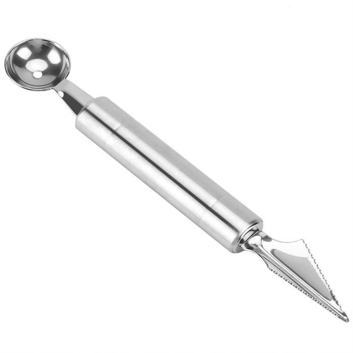 Inox Pastèque Melon Baller Fruit Couteau À Découper Cuisine Ustensile Outils (Balle + Couteau)-HUA