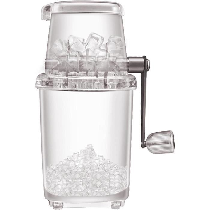 Machine à Glace Pilée MANBA - Broyeur à Glace Manuel Portable Avec Bac à Glaçons - Sans BPA - Pour Granités Et Cocktails