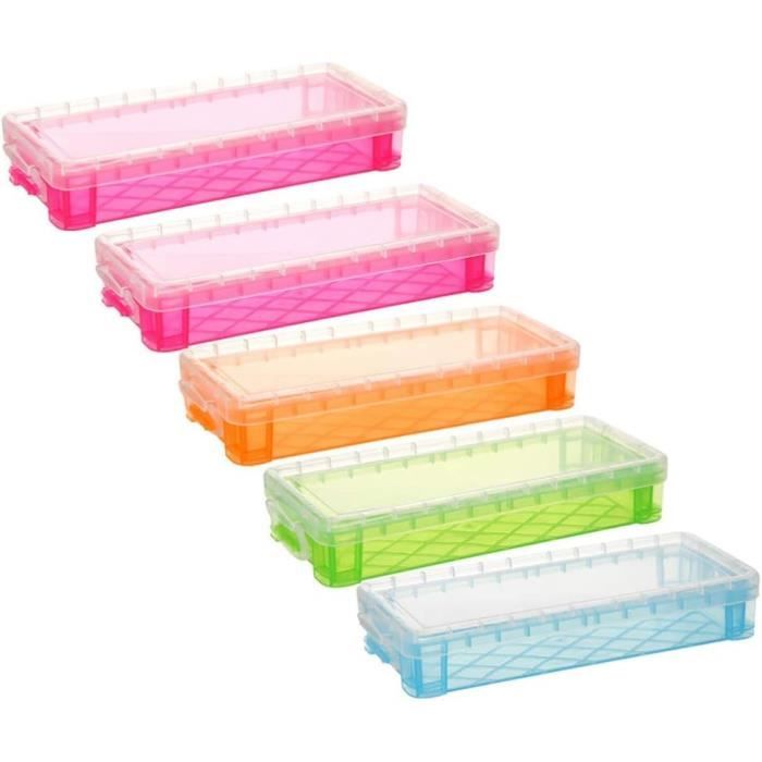 Lot De 5 Boîtes De Rangement Vides En Plastique Transparent - Pour