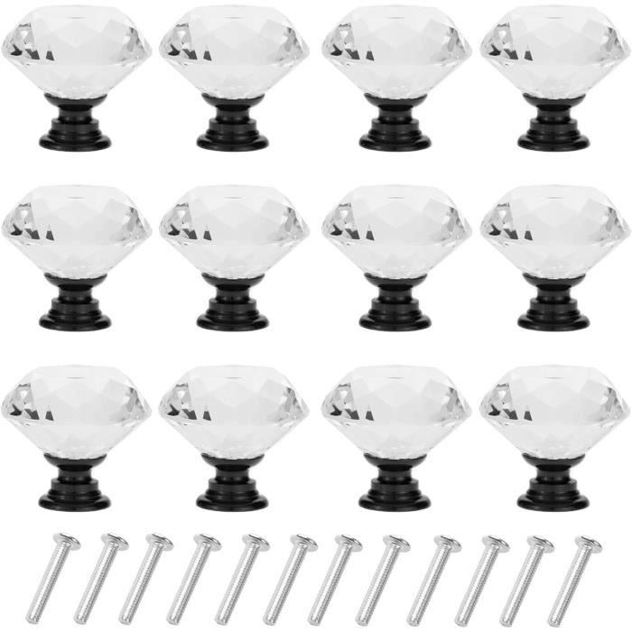 Poignées De Tiroir En Cristal Diamant - Lot De 4, Longueur 120 Mm, Alliage De Zinc, Pour Meubles De Cuisine Ou Salon