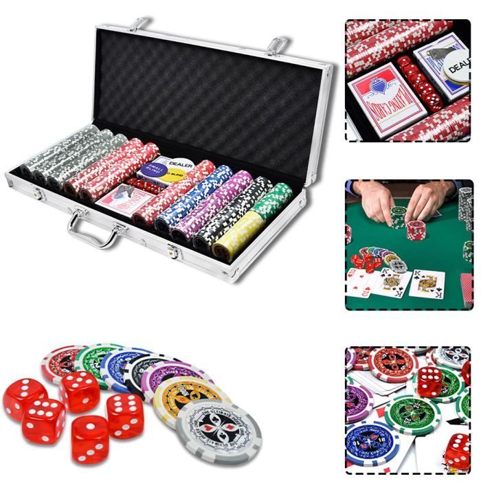 vidaXL Jeu de Poker avec 1000 jetons Laser Aluminium