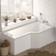 Baignoire asymétrique droite LEXA - ALLIBERT BATH & DESIGN - 170x90cm - Acrylique - Blanc brillant-1