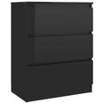 Maison🌏- Armoire latérale Moderne Buffet à tiroirs Commode bahut Console Noir brillant 60 x 35 x 76 cm Aggloméré❤6878-1