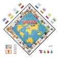 Monopoly Voyage autour du monde, jeu de societe, dès 8 ans, avec pions-tampons encreurs et plateau effaçable à sec-1
