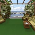 Kingston - tapis type gazon artificiel – pour jardin, terrasse, balcon - vert - 200x200 cm-1