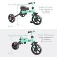 YVOLUTION Tricycle-draisienne évolutive Yvelo Flippa - Vert-1