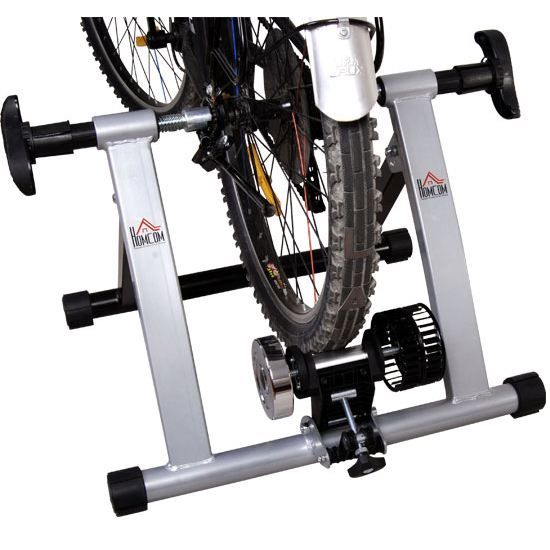 Home trainer pour velo argent noir equipement support entrainement velo 59 Cdiscount Sport