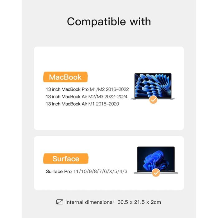 Housse étanche Pour Tablette - Housse Pour Ordinateur Portable Compatible Avec Les Ordinateurs Portables Disponibles De 11 à 15 Pouces - Housse Pour Ordinateur Portable Compatible Avec A2015, Sac En N - 11