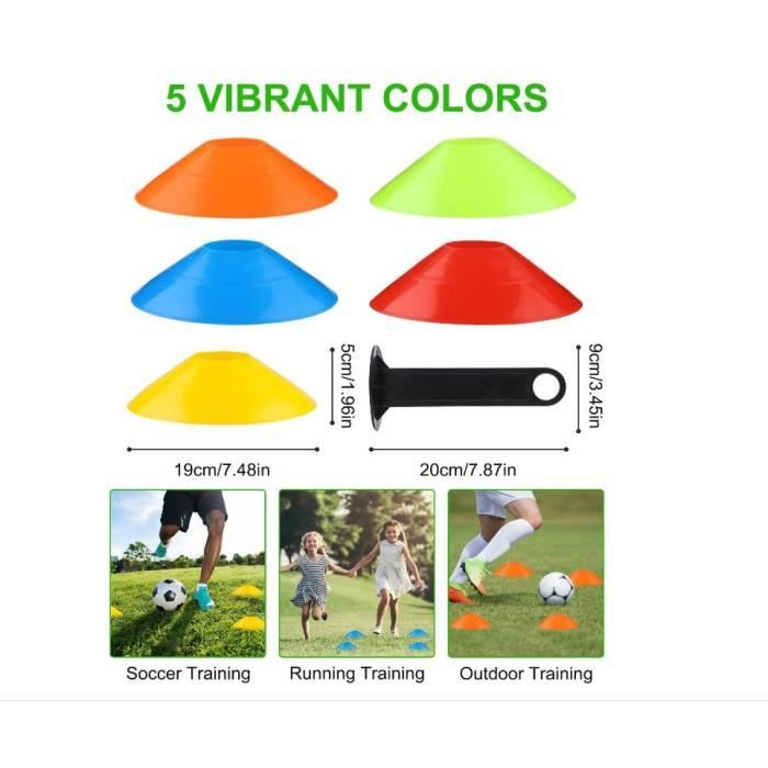 Abaodam 12 Cônes D’entraînement Multicolores – Empilables, Légers, Pour Foot, Basket, Roller, Street Dance – Petits Plots De Marquage Pour Enfants Et Adultes
