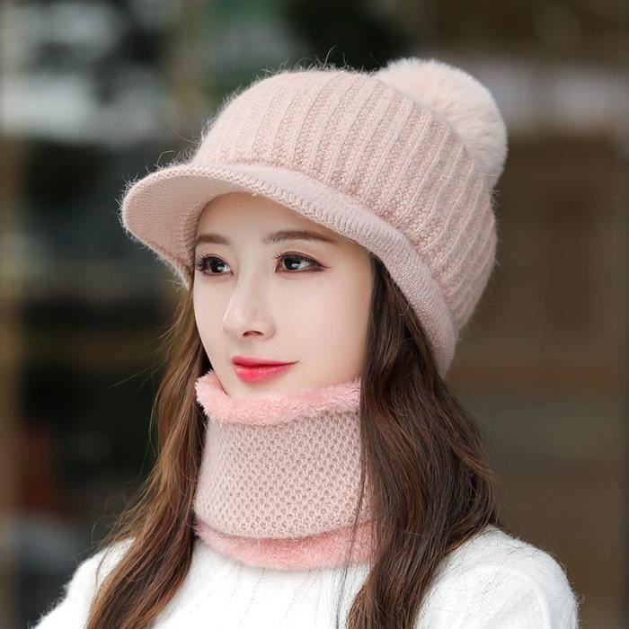 Acheter Chapeau doux femmes hiver chapeaux chapeau écharpe mode