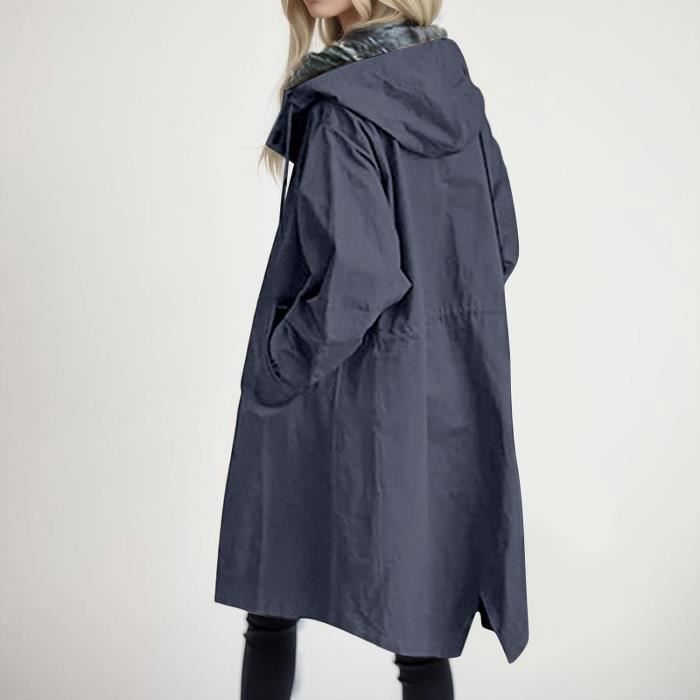BLOUSON PERFECTO BOMBER Manteau Imperm able Pluie Femme Long Longs Poncho Pluie Cape de Pluie Anti Pluie Coupe Vent Navy