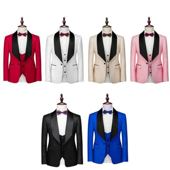 Costume pour hommes Marque de luxe Costume d affaires decontracte Costume de mariage pour hommes Ensemble de 3 pieces Noir Cdiscount Pret a Porter