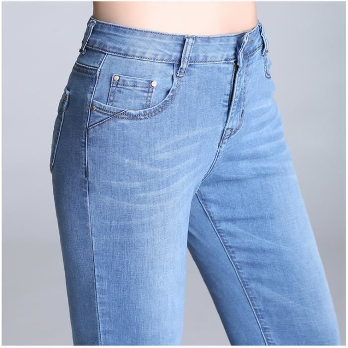 Pantacourt Jean Femme Droit- Pantacourt Été Décontracté Coupe