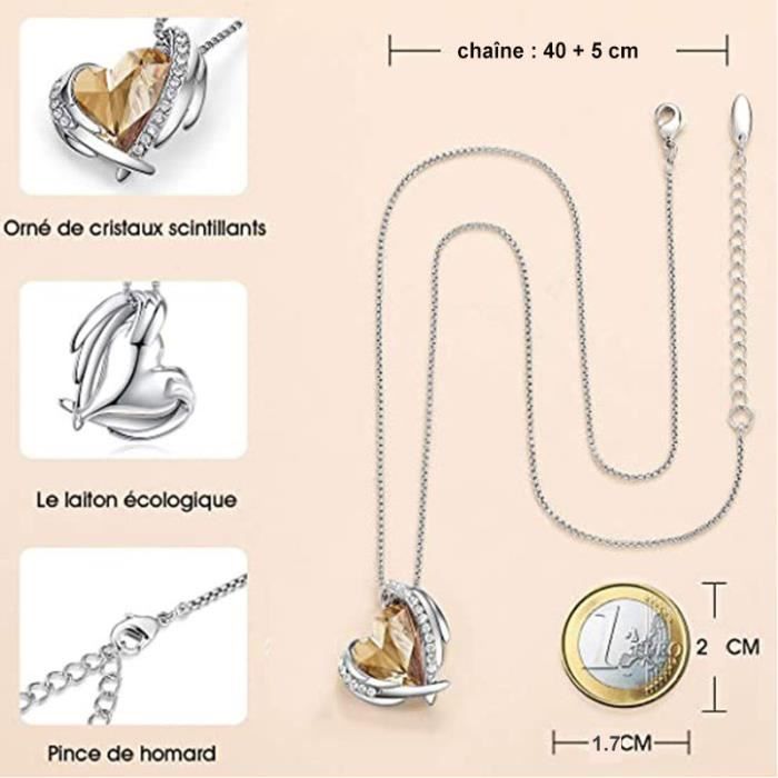 Citrine Quartz Pendentif Coeur 18k Plaqué Or 925 Argent 18  Bolo