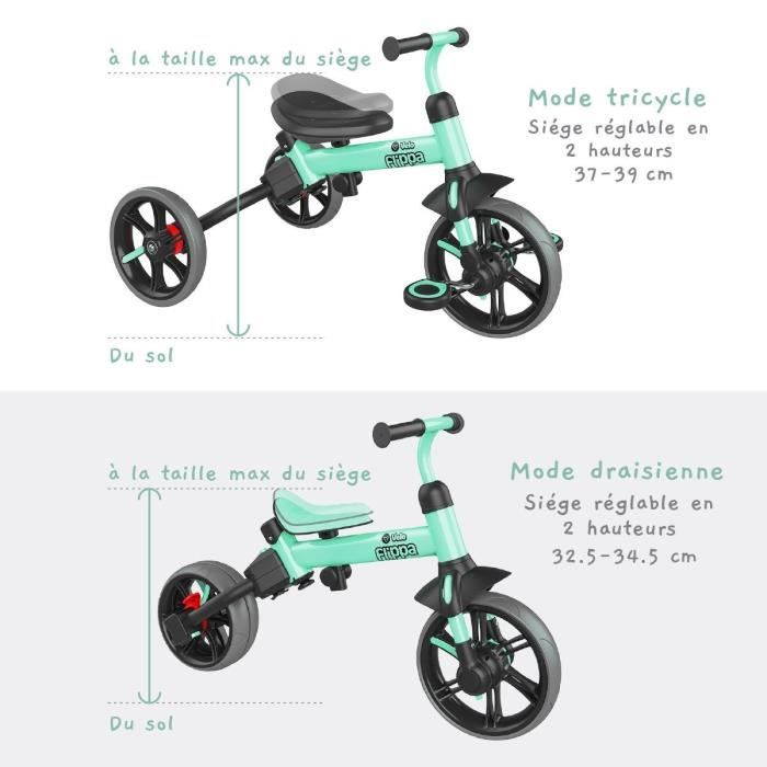 Yvolution Tricycle-draisienne Evolutive Yvelo Flippa - Rouge à Prix  Carrefour