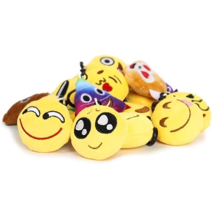XJYDNCG 20PCS Mini Emoji Porte-clés en Peluche Mignon Emoji Sac à