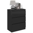 Maison🌏- Armoire latérale Moderne Buffet à tiroirs Commode bahut Console Noir brillant 60 x 35 x 76 cm Aggloméré❤6878-2