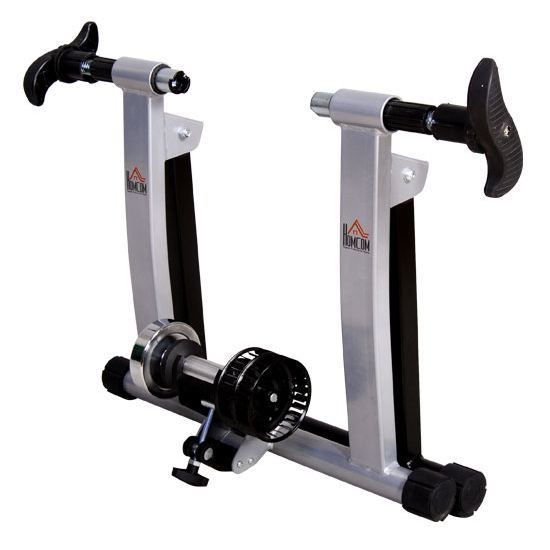 Home trainer pour velo argent noir equipement support entrainement velo 59 Cdiscount Sport