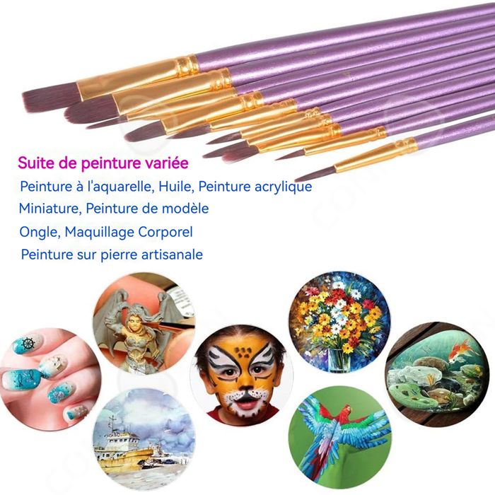 Fournitures pour étudiants pinceaux à peinture acrylique Kit de mélange