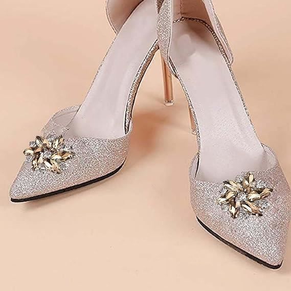 2x Elegant Strass Chaussures Clips Chaussures Bijoux Decoration Cristal Chaussure de Mariage Diamant pour Chapeaux Cheveux