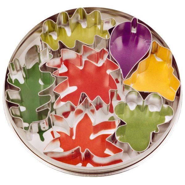 Lot De 4 Emporte-pièces Feuilles - Acier Inoxydable, Lave-vaisselle - Feuille De Tilleul, érable Et Deux Autres