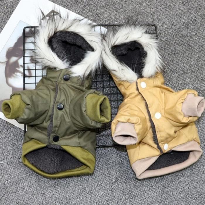 Manteau pour chien de compagnie hiver chaud petit chien vêtements pour  chihuahua doux fourrure capuche chiot
