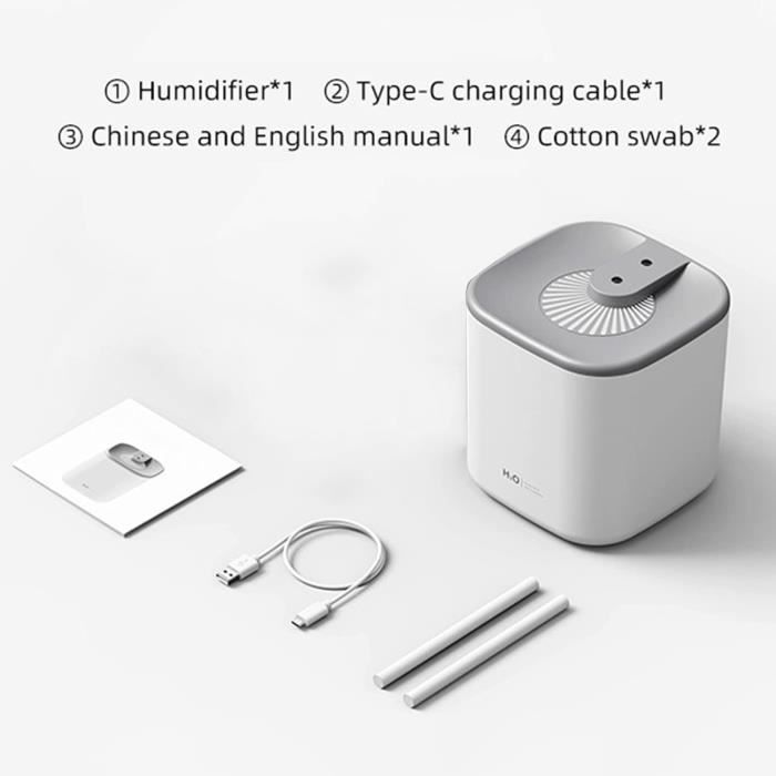 Humidificateur D'Air à Brume Fraîche 360° - Silencieux Avec Veilleuse Et Diffuseur Huiles Essentielles