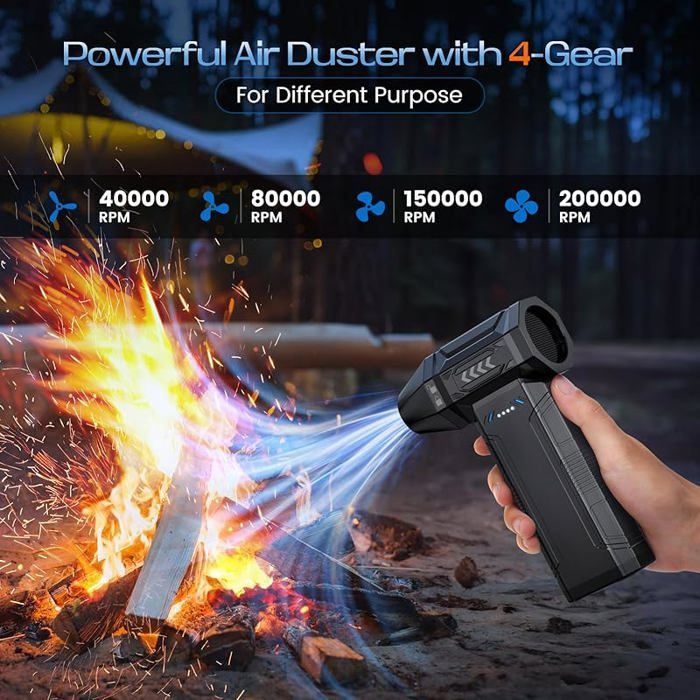 DanMiS Souffleur Air Comprimé 130000 Tr/min - Batterie 8000mAh Portable Pour Nettoyage PC, Clavier, Voiture