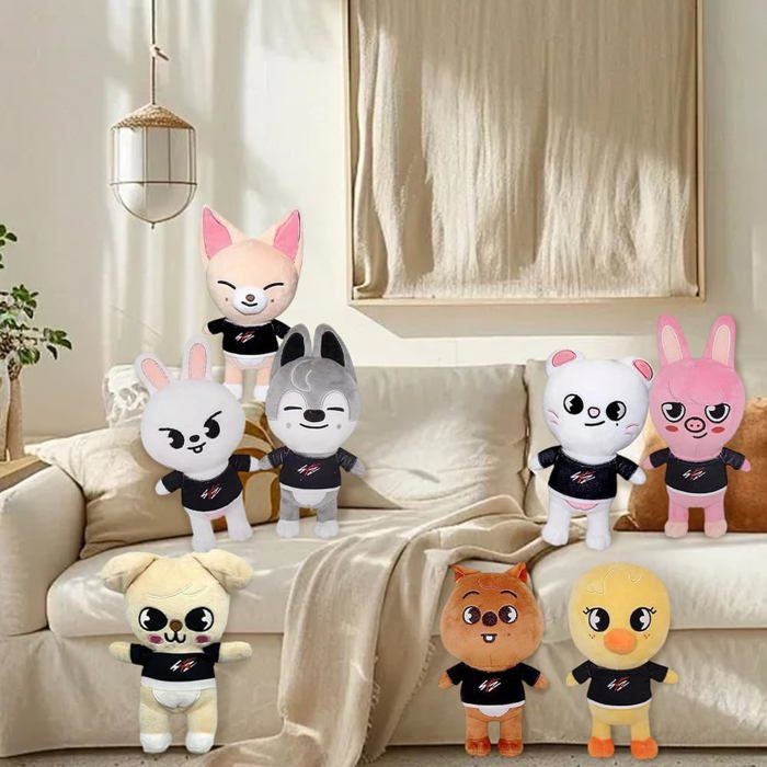 Peluche Bbokari Jiniret Loup Chan - 50 Cm - Peluche Douce Collection - Décoration Chambre - Support Coussin