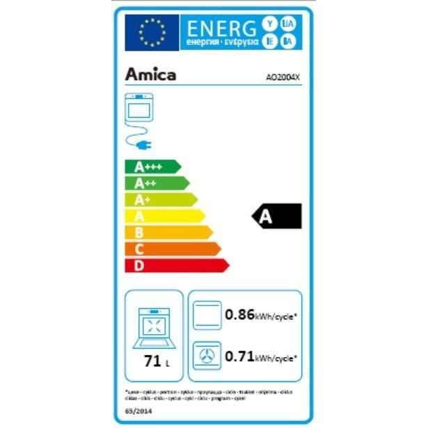 Four encastrable nettoyage hydrolyse air brassée AMICA AO2004X Inox Porte
