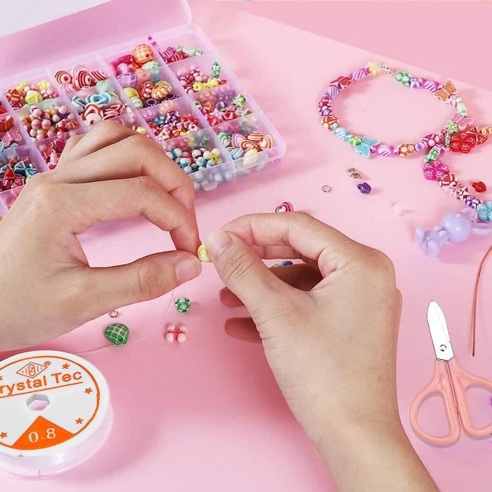 Perles à Enfiler, Bracelets Diy Petits Cadeaux Pour Enfants, Kit de Bricolage  Enfants 4 Ans, Cadeau Petites Filles 5-10 Ans Colliers Artisanat, Perles à  Enfiler Enfants 