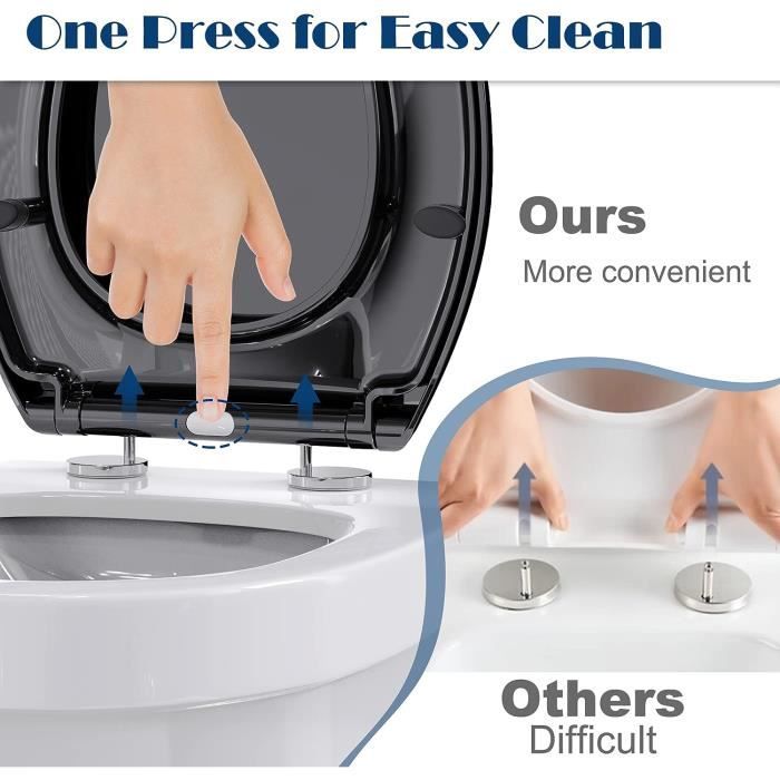 Abattant Wc Forme O Siege Wc Avec Abaissement Automatique Lunette Wc Fermeture En Douceur Siege De Toilette Fast Fix Fixat u1481 Cdiscount Bricolage