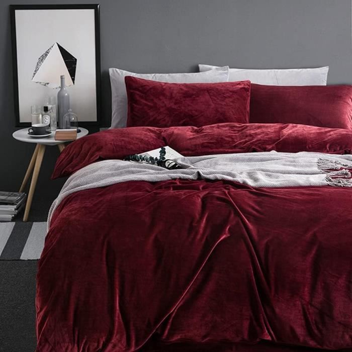 Drap Plat En Polaire Hiver - Taille 160x230cm + Taie 48x74cm - Toucher Cachemire Microfibre - Lavable Machine