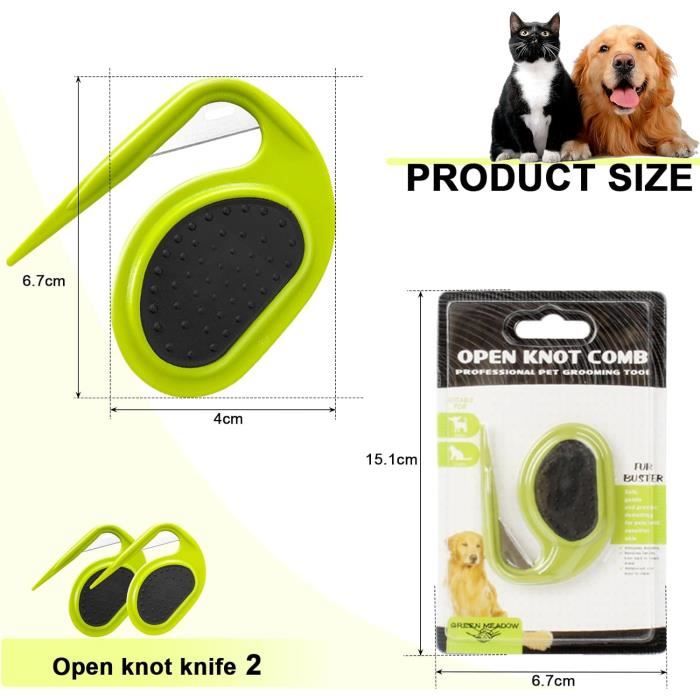 Coupe Noeud Chat Poil Long, 2 Pièces Coupe Noeud Chat, Peigne Chat, Brosse pour Chien à Poils