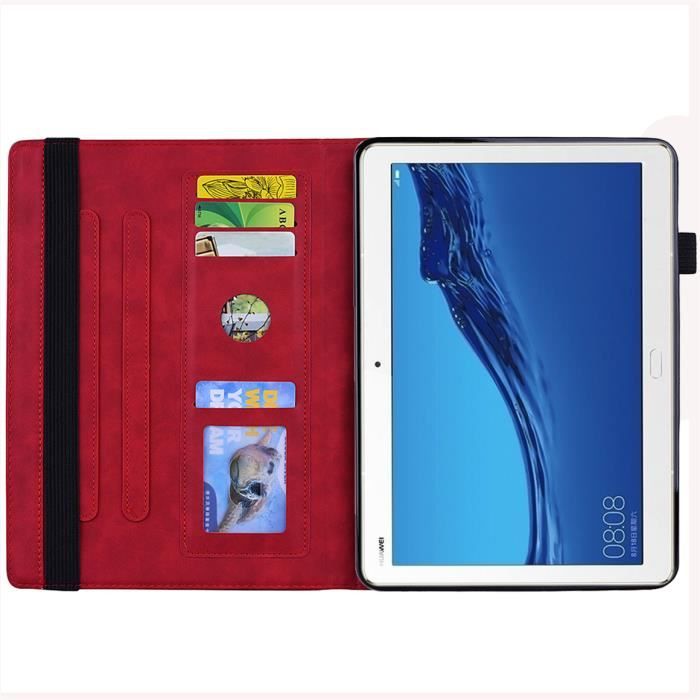 Etui pour tablette Huawei MediaPad M5 lite Housse Avec porte stylo et fente pour carte support Rouge Cdiscount Informatique