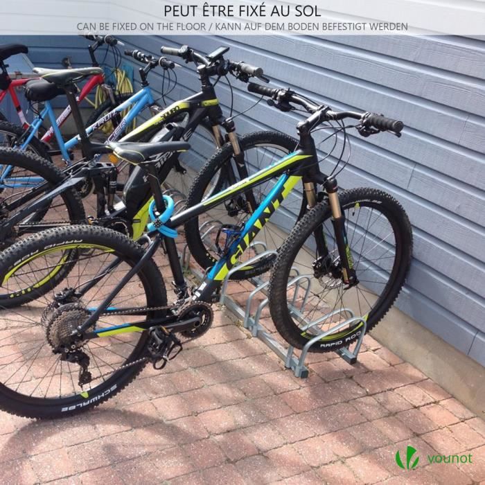 Râtelier vélo au Sol en Acier pour 5 vélos, Rangement de Support de Vélo  Parking à Vélo réglable pour Bicyclette Jardin ou Garage - Cdiscount Sport